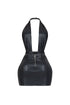 Marfa PU Deep V Neck Dress